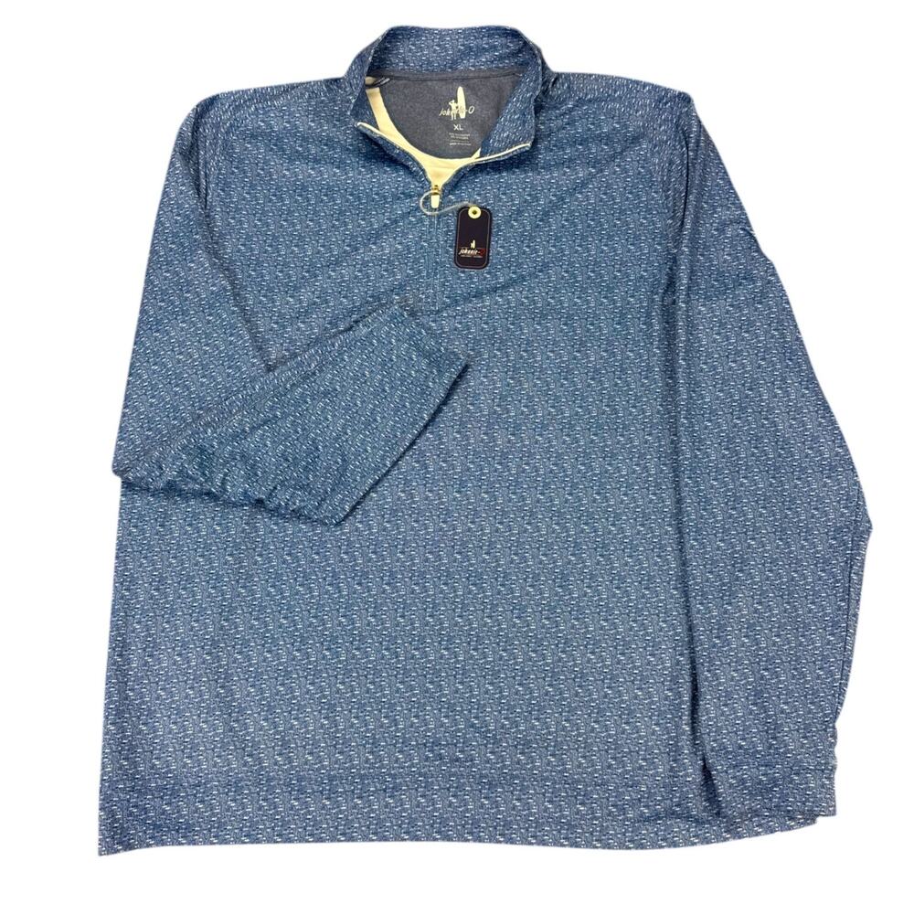 NWT johnnie-O Brunswick PREP-FORMANCE 1/4 Zip Pullover Men XL Lake Blue Golf